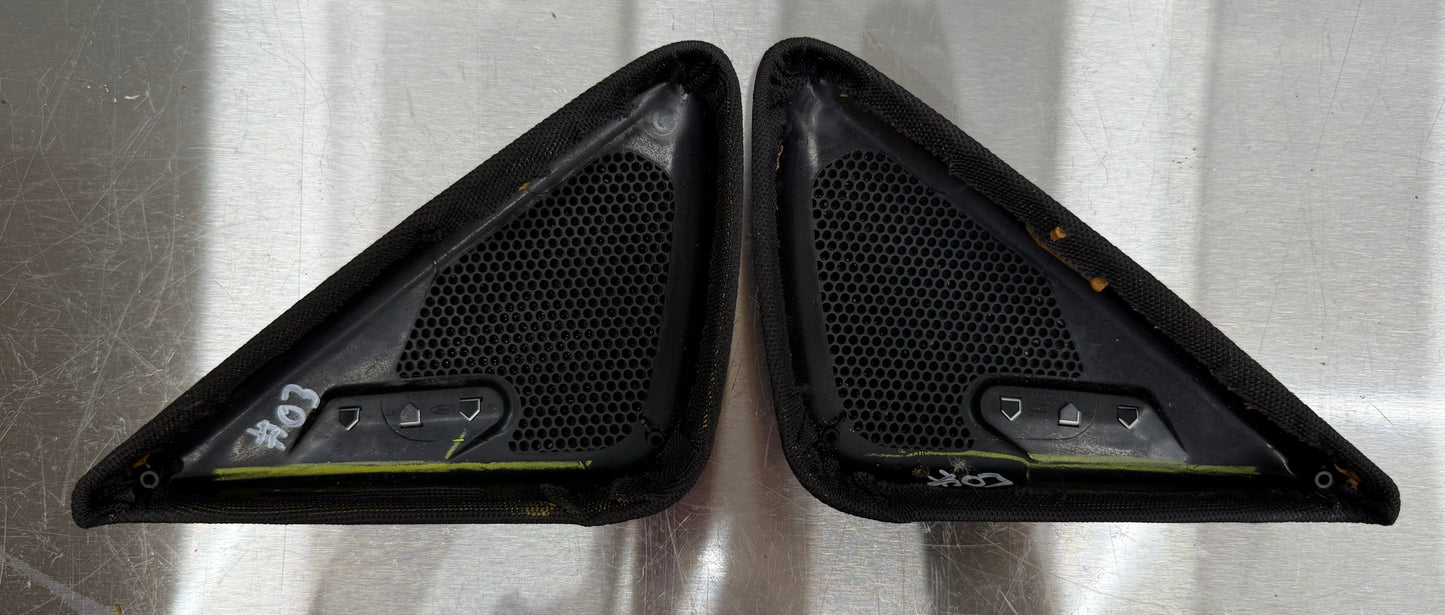 99-04 Ford Mustang LH/RH Mach 460 Audio Front Door Panel Tweeter Speaker Cover (Set of 2)  F4ZB-17E680-BEW, F4ZB-17E681-BEW #03