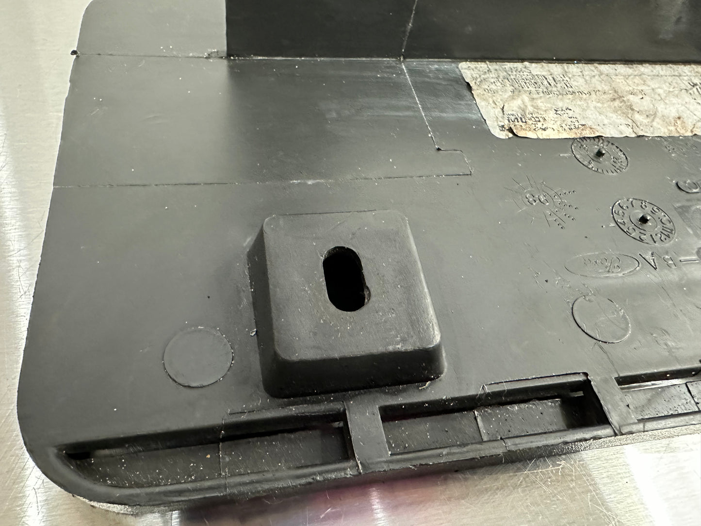 87-93 Ford Mustang Front Bumper License Plate Frame Bracket Mount OEM E5ZZ-17A385-A #01