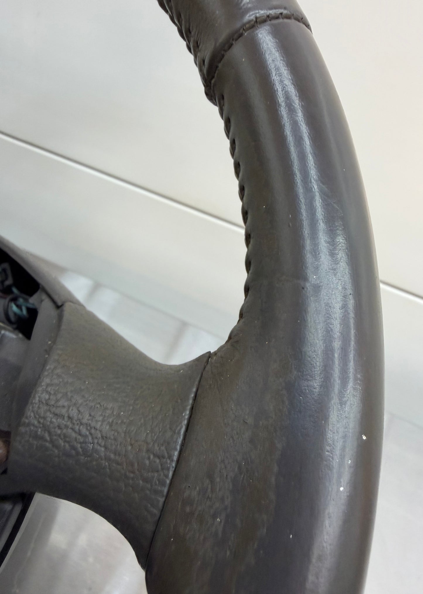 94-98 Ford Mustang Gray Leather Steering Wheel W/ Cruise Control OEM F5ZC-9D780-AA #05