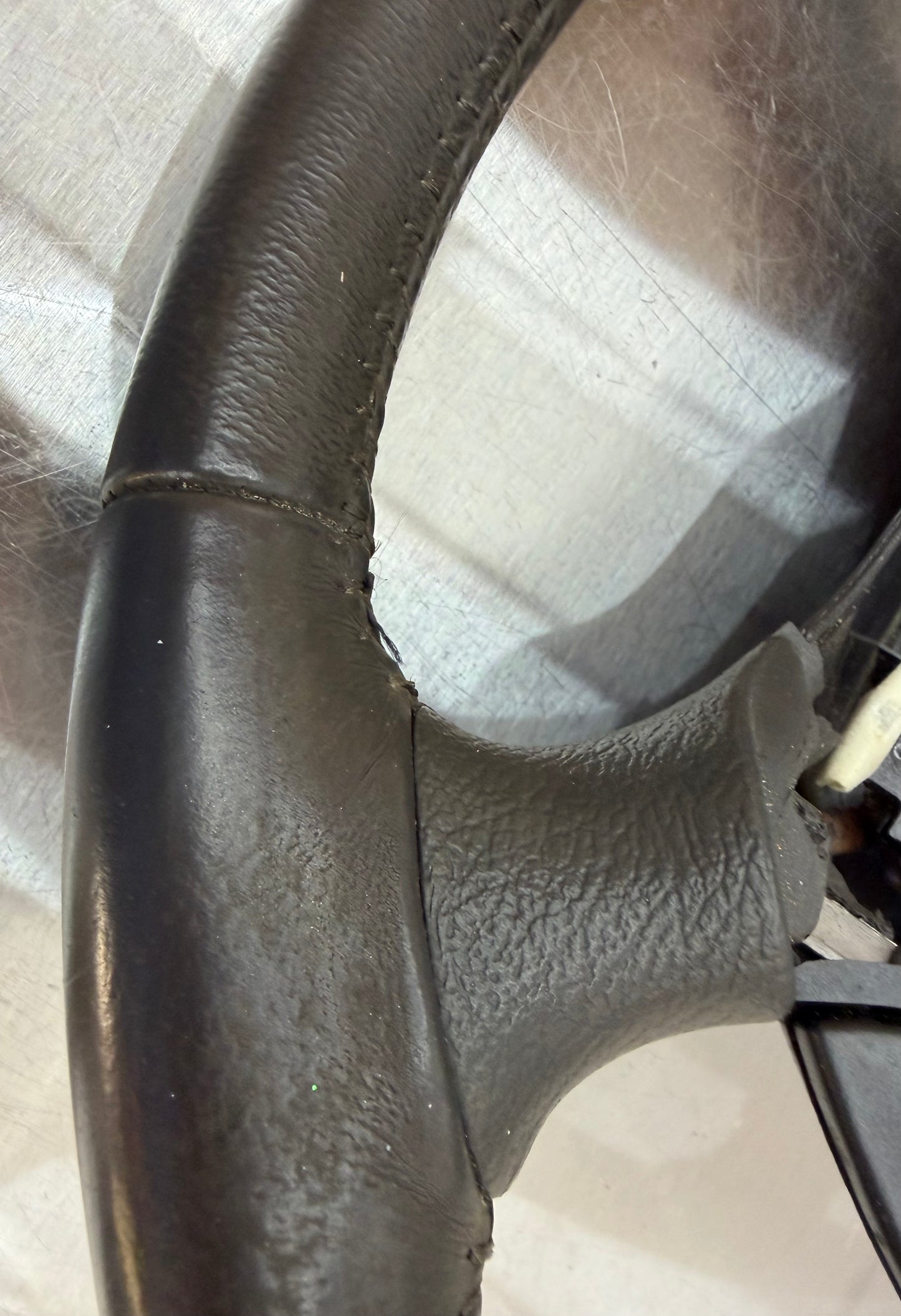 94-98 Ford Mustang Gray Leather Steering Wheel W/ Cruise Control OEM F5ZC-9D780-AA #05