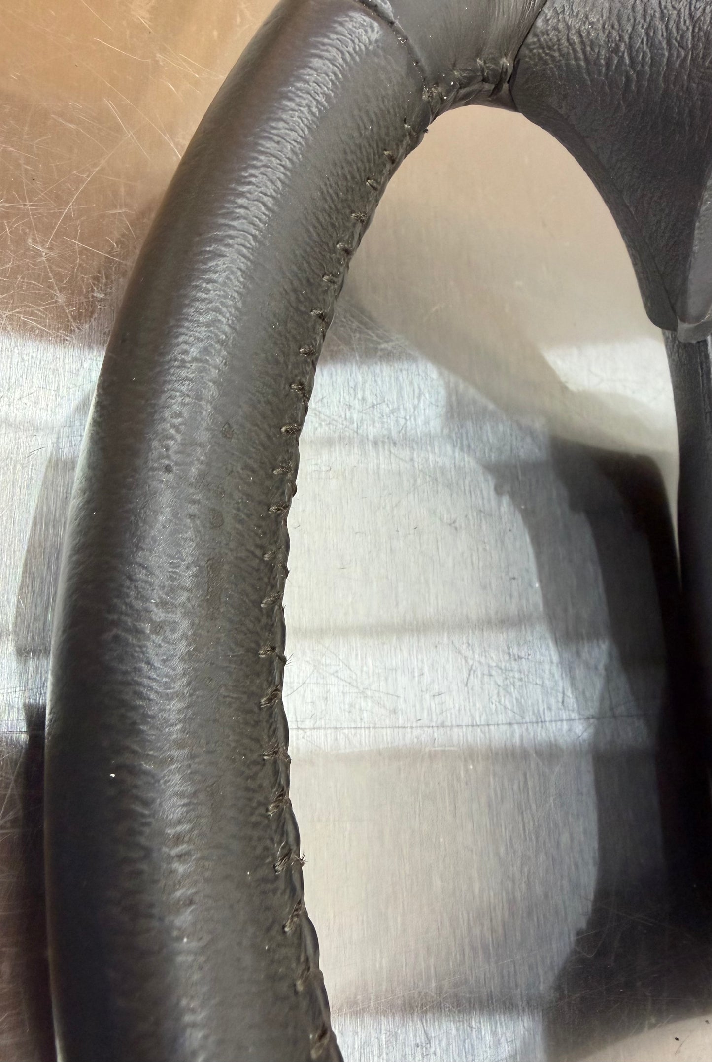 94-98 Ford Mustang Gray Leather Steering Wheel W/ Cruise Control OEM F5ZC-9D780-AA #05