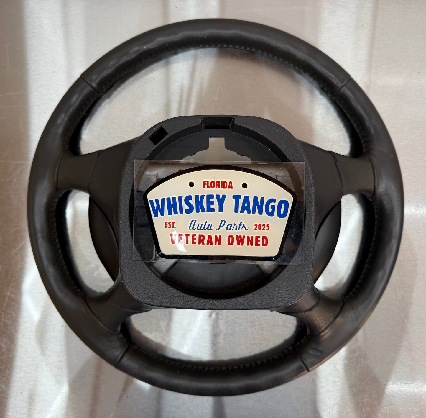 94-98 Ford Mustang Gray Leather Steering Wheel W/ Cruise Control OEM F5ZC-9D780-AA #05