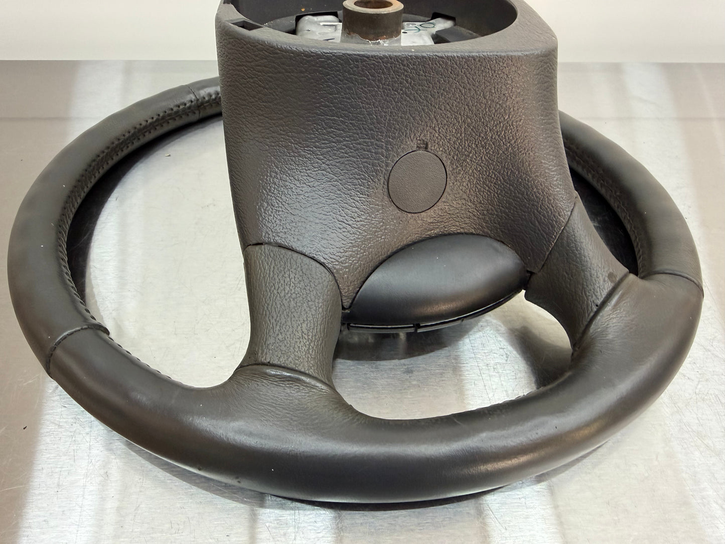 94-98 Ford Mustang Gray Leather Steering Wheel W/ Cruise Control OEM F5ZC-9D780-AA #05