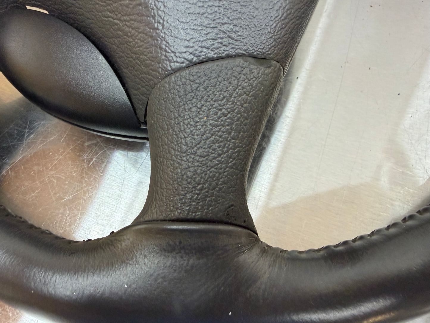 94-98 Ford Mustang Gray Leather Steering Wheel W/ Cruise Control OEM F5ZC-9D780-AA #05
