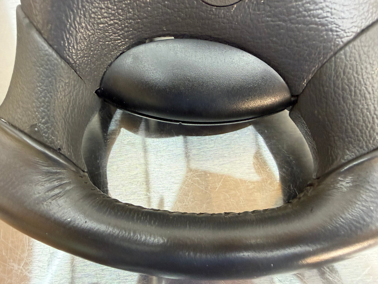 94-98 Ford Mustang Gray Leather Steering Wheel W/ Cruise Control OEM F5ZC-9D780-AA #05