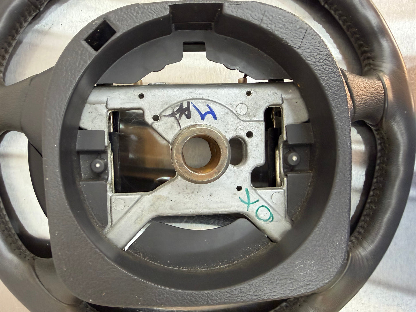 94-98 Ford Mustang Gray Leather Steering Wheel W/ Cruise Control OEM F5ZC-9D780-AA #05