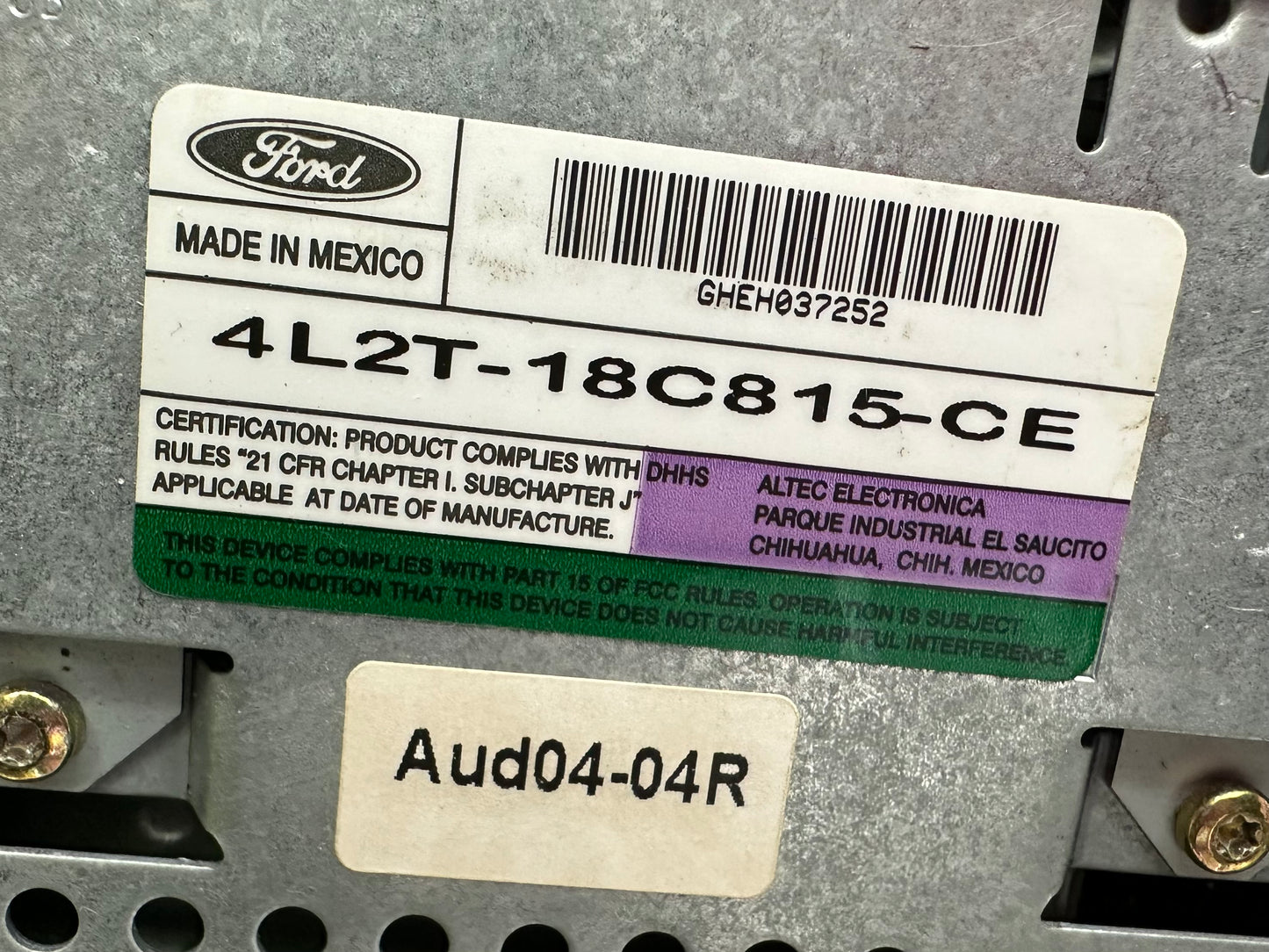 04-05 Ford Expedition Explorer 6 CD Radio AM/FM 4L2T-18C815-CE OEM #AB