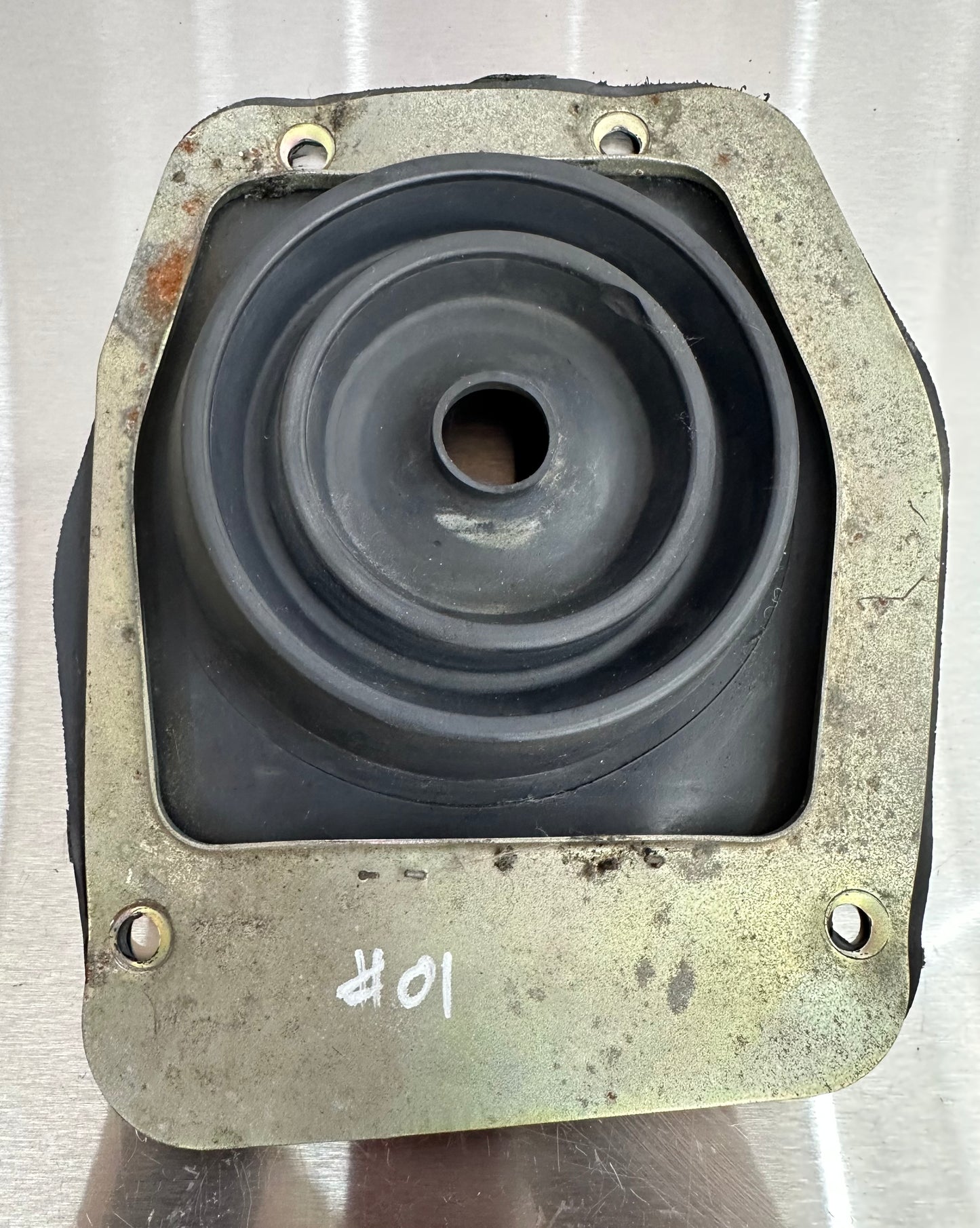 79-04 Ford Mustang Lower Shift Boot Seal W/ Metal Trim Ring OEM #01