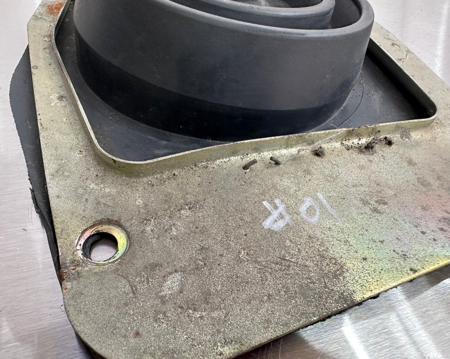 79-04 Ford Mustang Lower Shift Boot Seal W/ Metal Trim Ring OEM #01