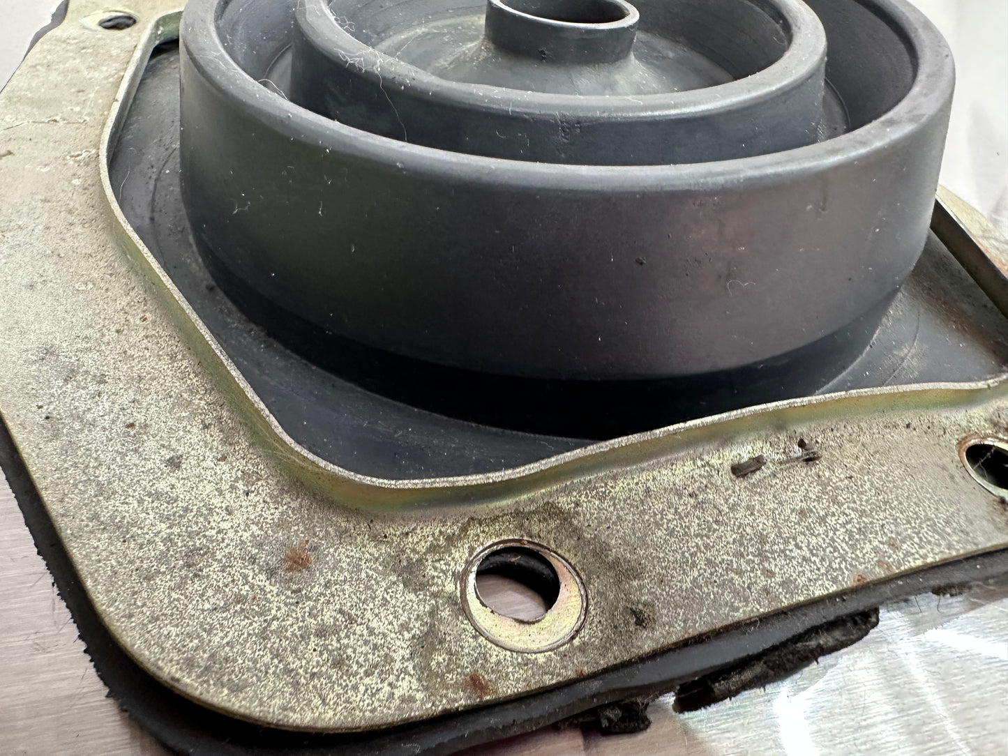 79-04 Ford Mustang Lower Shift Boot Seal W/ Metal Trim Ring OEM #01