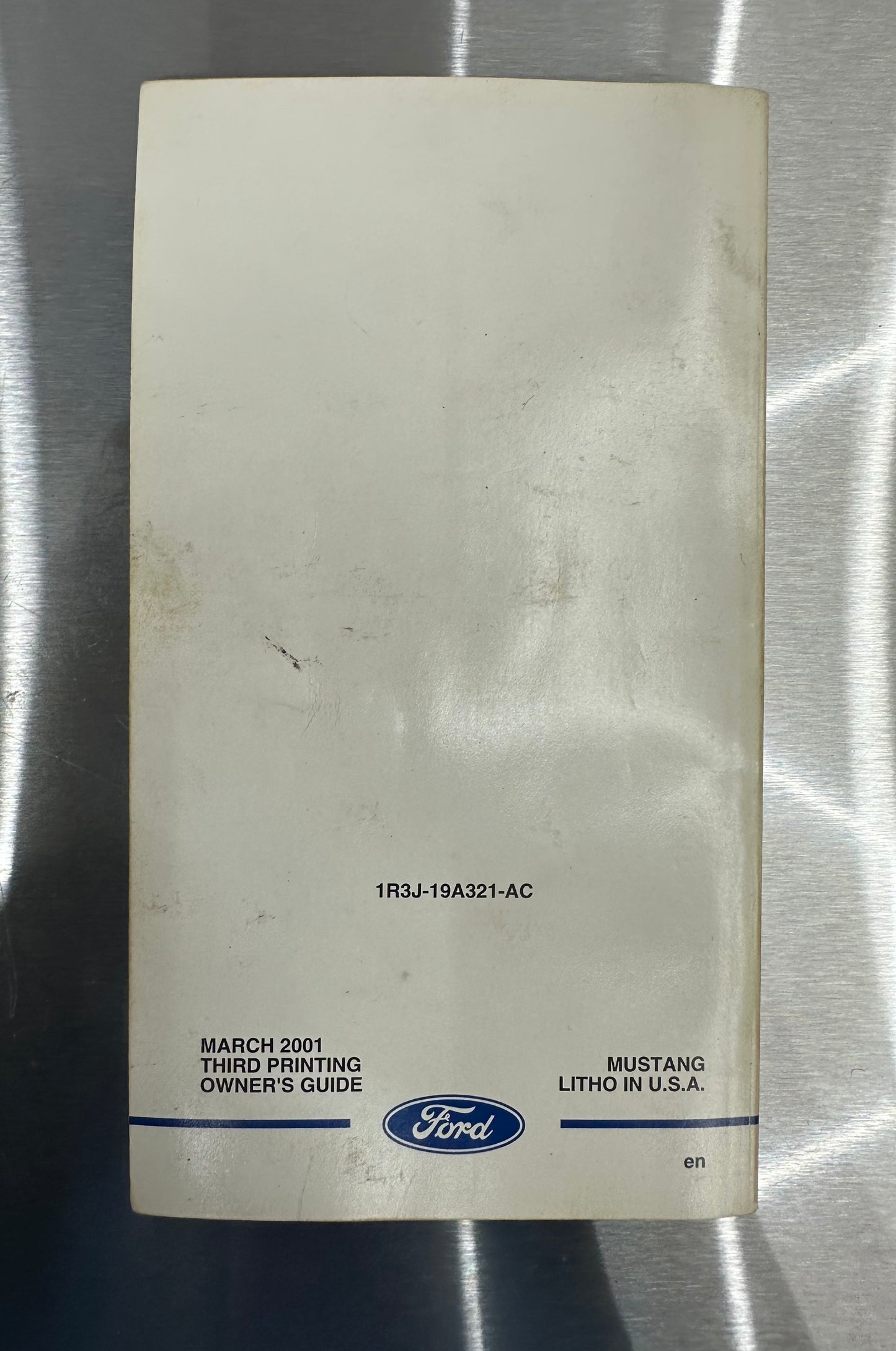 01 Ford Mustang Owners Manual Operators User Guide W/ Zipper Pouch OEM 1R3J-19A321-AC, YR3J-19A342-AA #01