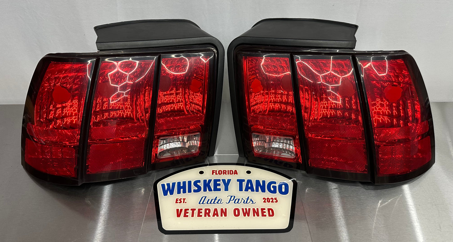 99-04 Ford Mustang Rear Tail Lights Assembly (Pair) XR33-13B505, XR33-13B504 OEM #01