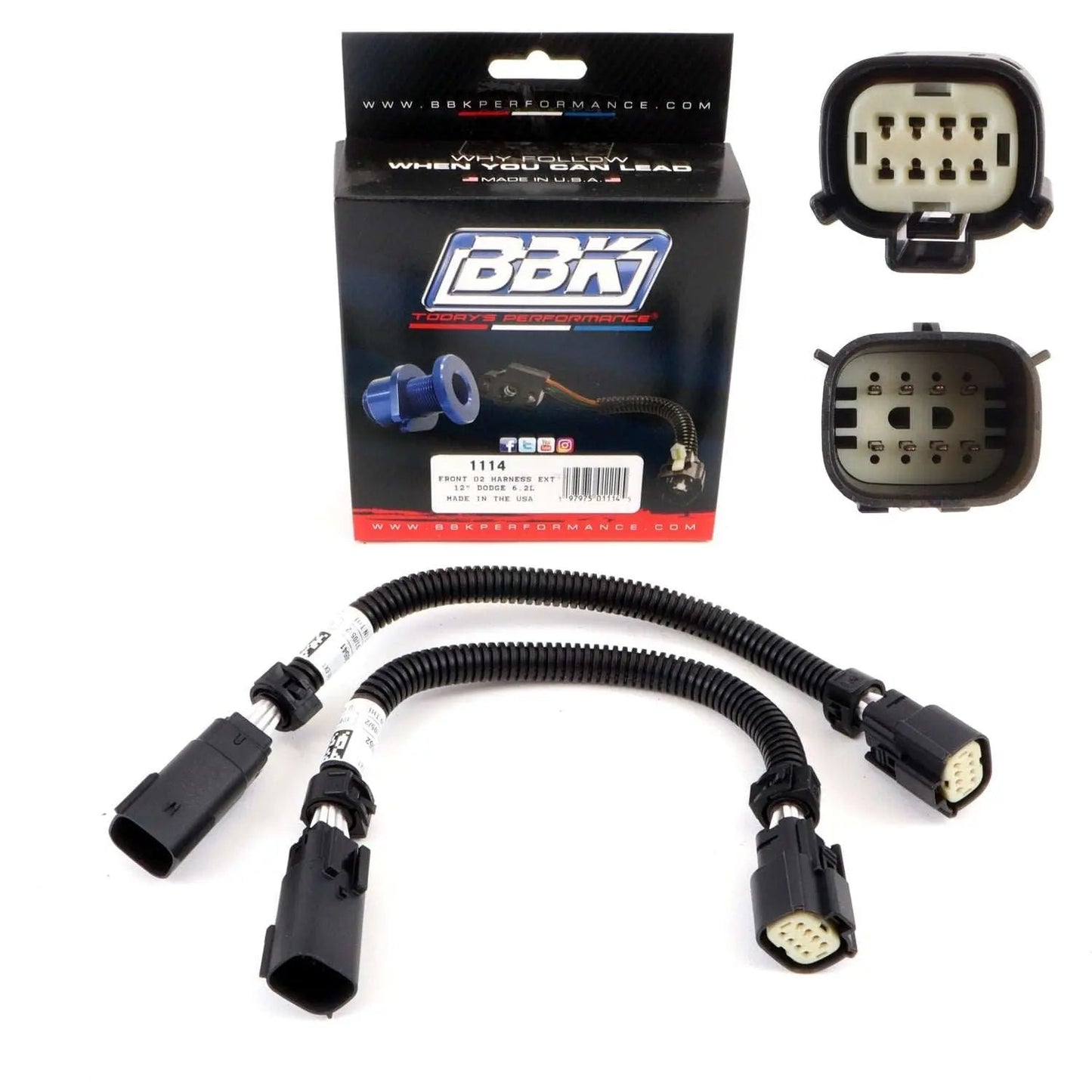 Dodge Hellcat O2 Sensor Extensions Front 6 Pin 12 Inch 15-24